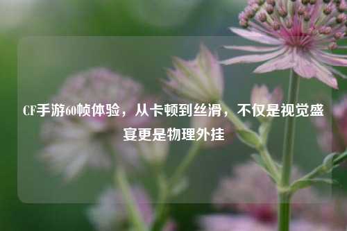 CF手游60帧体验,从卡顿到丝滑,不仅是视觉盛宴更是物理外挂