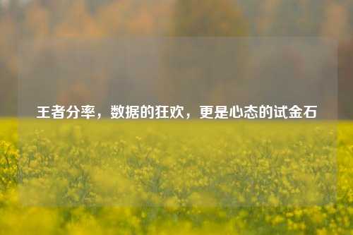 王者分率,数据的狂欢,更是心态的试金石
