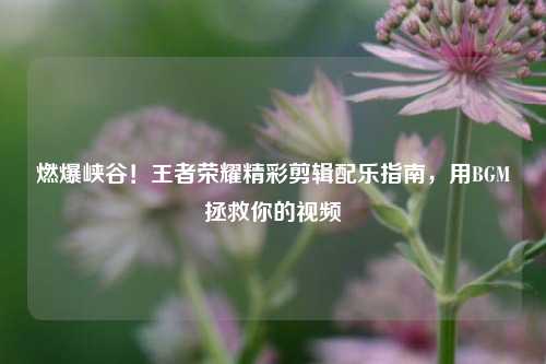 燃爆峡谷!王者荣耀精彩剪辑配乐指南,用BGM拯救你的视频