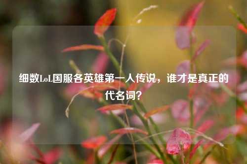 细数LoL国服各英雄第一人传说,谁才是真正的代名词?