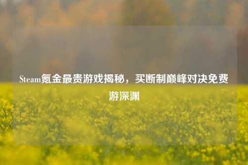 Steam氪金最贵游戏揭秘,买断制巅峰对决免费游深渊