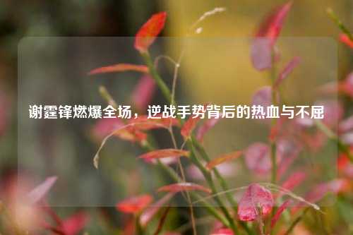 谢霆锋燃爆全场,逆战手势背后的热血与不屈