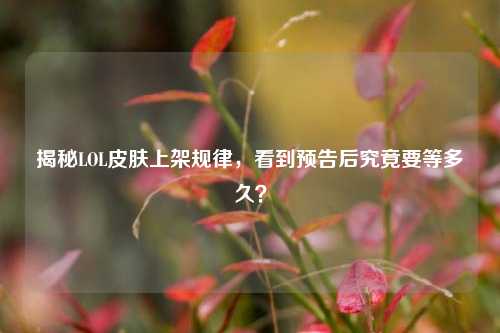 揭秘LOL皮肤上架规律,看到预告后究竟要等多久?