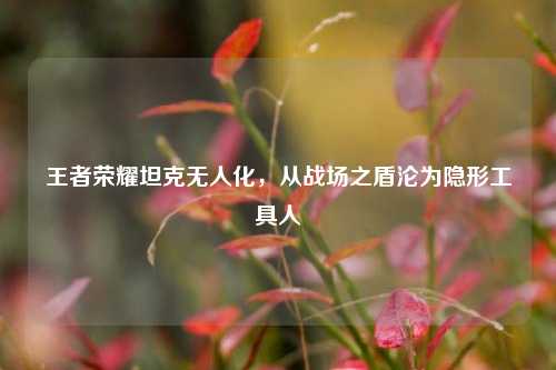 王者荣耀坦克无人化,从战场之盾沦为隐形工具人