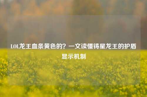 LOL龙王血条黄色的?一文读懂铸星龙王的护盾显示机制