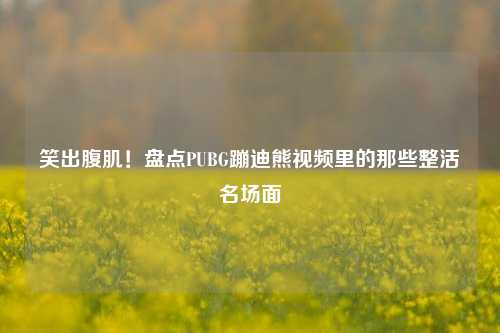 笑出腹肌!盘点PUBG蹦迪熊视频里的那些整活名场面