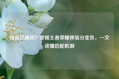 排位总遇坑?警惕王者荣耀体验分变负,一文读懂匹配机制