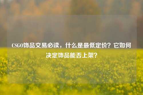 CSGO饰品交易必读,什么是最低定价?它如何决定饰品能否上架?