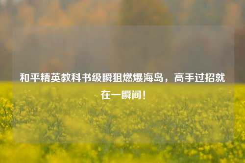 和平精英教科书级瞬狙燃爆海岛,高手过招就在一瞬间!