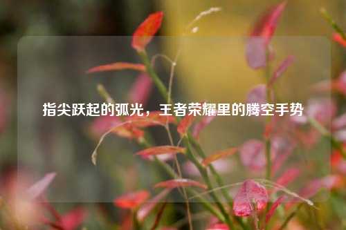 指尖跃起的弧光,王者荣耀里的腾空手势