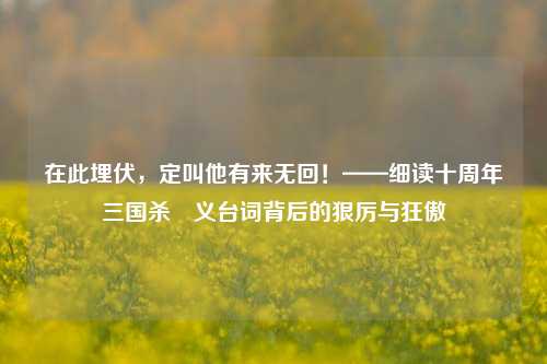 在此埋伏,定叫他有来无回!——细读十周年三国杀麹义台词背后的狠厉与狂傲