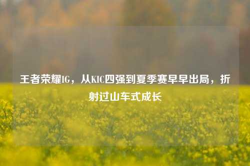 王者荣耀IG,从KIC四强到夏季赛早早出局,折射过山车式成长