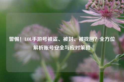 警惕!LOL手游号被盗、被封、被找回?全方位解析账号安全与应对策略