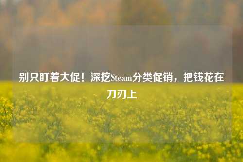 别只盯着大促!深挖Steam分类促销,把钱花在刀刃上