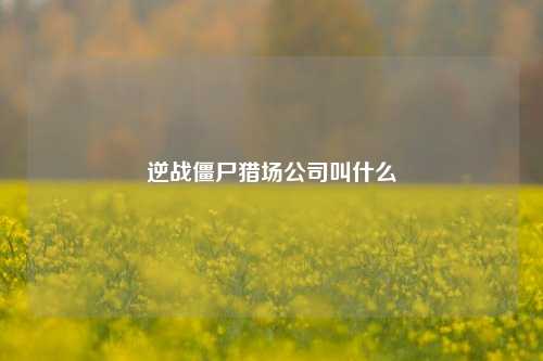 逆战僵尸猎场公司叫什么