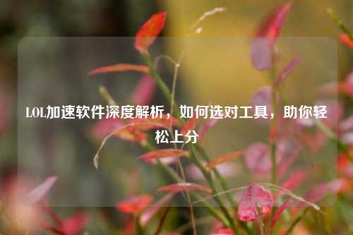 LOL加速软件深度解析,如何选对工具,助你轻松上分