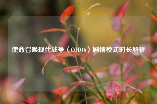 使命召唤现代战争(COD16)剧情模式时长解析