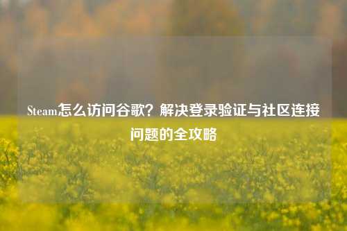 Steam怎么访问谷歌?解决登录验证与社区连接问题的全攻略