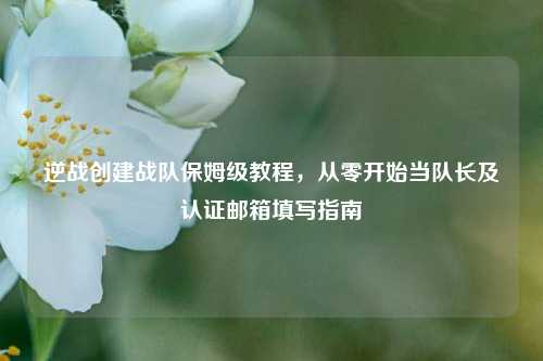 逆战创建战队保姆级教程,从零开始当队长及认证邮箱填写指南
