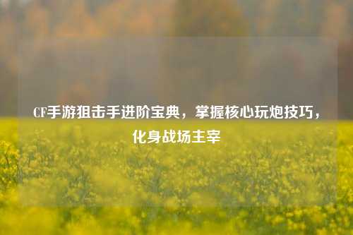 CF手游狙击手进阶宝典,掌握核心玩炮技巧,化身战场主宰