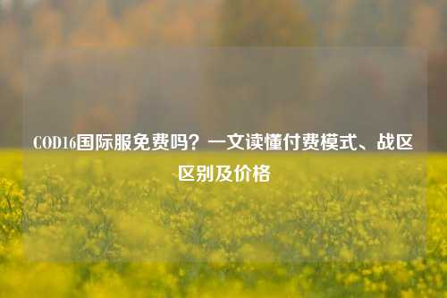 COD16国际服免费吗?一文读懂付费模式、战区区别及价格