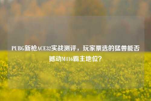 PUBG新枪ACE32实战测评,玩家票选的猛兽能否撼动M416霸主地位?