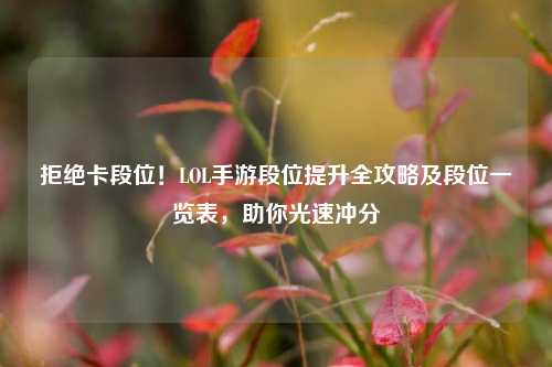 拒绝卡段位!LOL手游段位提升全攻略及段位一览表,助你光速冲分