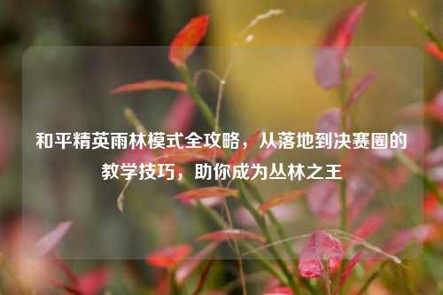 和平精英雨林模式全攻略,从落地到决赛圈的教学技巧,助你成为丛林之王