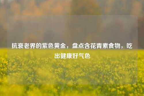抗衰老界的紫色黄金,盘点含花青素食物,吃出健康好气色