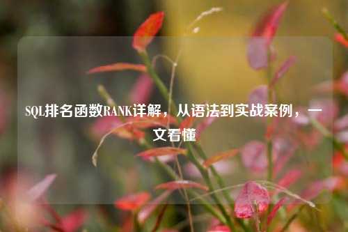 SQL排名函数RANK详解,从语法到实战案例,一文看懂
