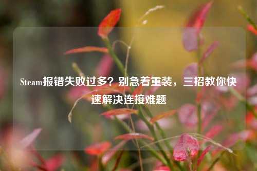 Steam报错失败过多?别急着重装,三招教你快速解决连接难题