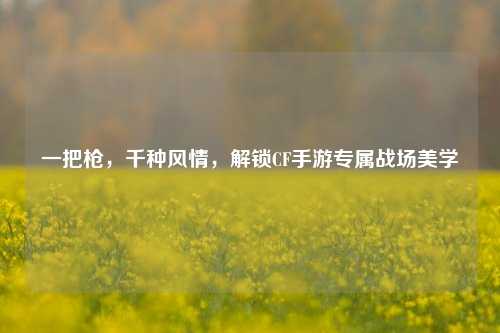 一把枪,千种风情,解锁CF手游专属战场美学