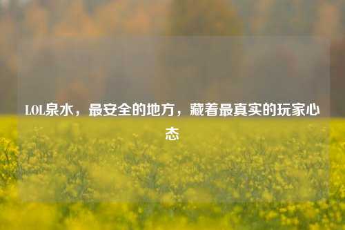 LOL泉水,最安全的地方,藏着最真实的玩家心态