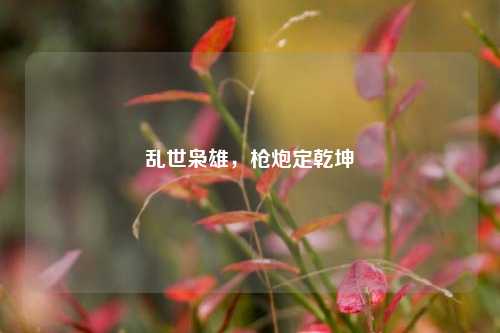 乱世枭雄,枪炮定乾坤
