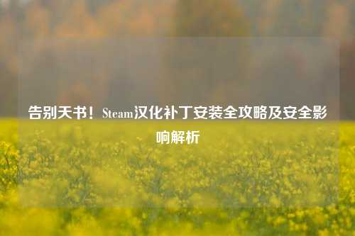 告别天书!Steam汉化补丁安装全攻略及安全影响解析