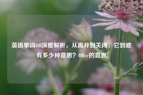 英语单词Off深度解析,从离开到关闭,它到底有多少种意思?Offer的意思