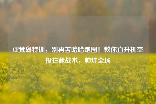 CF荒岛特训,别再苦哈哈跑图!教你直升机空投拦截战术,帅炸全场