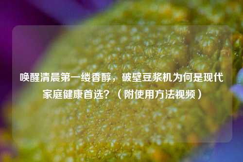 唤醒清晨第一缕香醇,破壁豆浆机为何是现代家庭健康首选?(附使用方法视频)