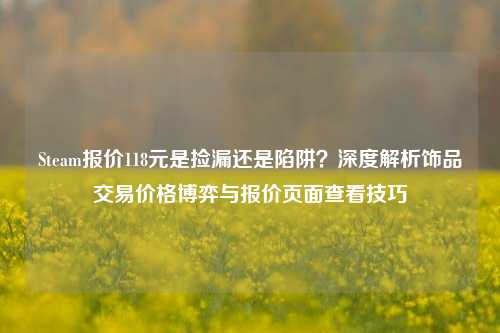 Steam报价118元是捡漏还是陷阱?深度解析饰品交易价格博弈与报价页面查看技巧