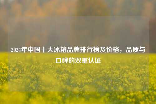 2024年中国十大冰箱品牌排行榜及价格,品质与口碑的双重认证