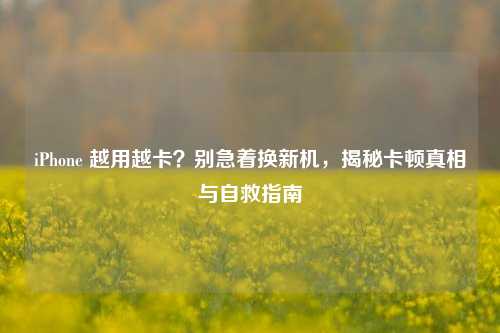 iPhone 越用越卡?别急着换新机,揭秘卡顿真相与自救指南