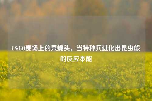 CS:GO赛场上的果蝇头,当特种兵进化出昆虫般的反应本能