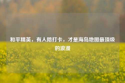 和平精英,有人陪打卡,才是海岛地图最顶级的浪漫
