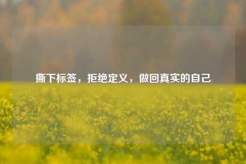 撕下标签,拒绝定义,做回真实的自己