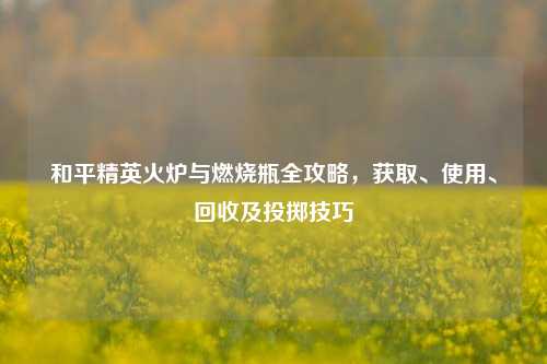 和平精英火炉与燃烧瓶全攻略,获取、使用、回收及投掷技巧