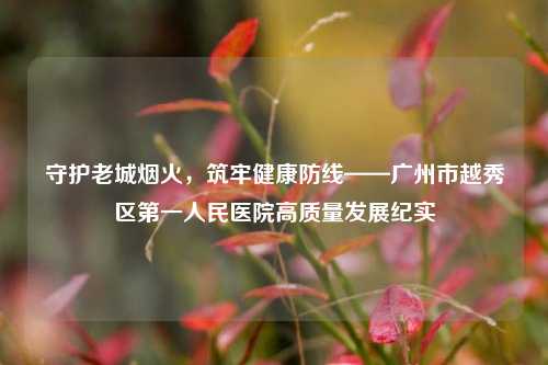 守护老城烟火,筑牢健康防线——广州市越秀区第一人民医院高质量发展纪实