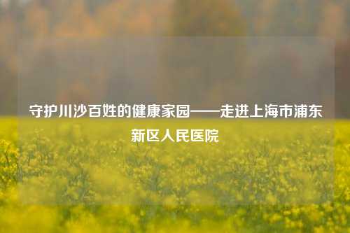 守护川沙百姓的健康家园——走进上海市浦东新区人民医院