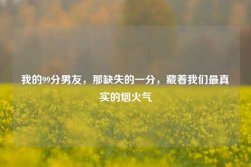我的99分男友,那缺失的一分,藏着我们最真实的烟火气