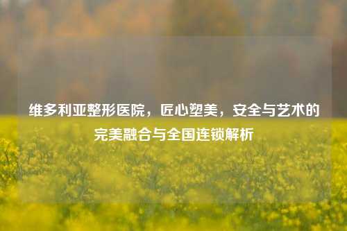 维多利亚整形医院,匠心塑美,安全与艺术的完美融合与全国连锁解析
