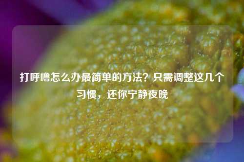 打呼噜怎么办最简单的方法?只需调整这几个习惯,还你宁静夜晚